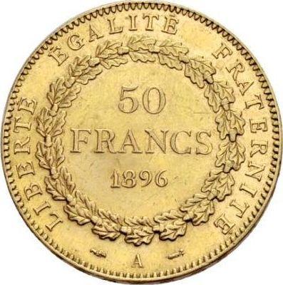 Реверс монеты - 50 франков 1896 A Париж - Франция, Третья республика