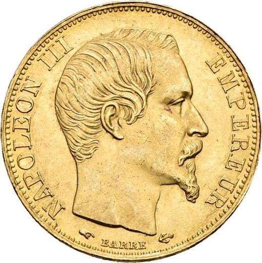 Аверс монеты - 20 франков 1856 A "Тип 1853-1860" Париж - Франция, Наполеон III