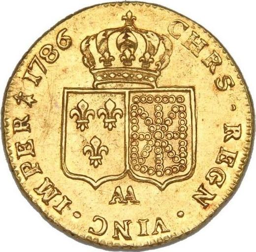 Реверс монеты - Двойной луидор 1786 AA "Тип 1785-1792" Мец - Франция, Людовик XVI