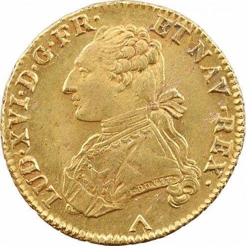Аверс монеты - Двойной луидор 1776 W "Тип 1775-1789" Лилль - Франция, Людовик XVI