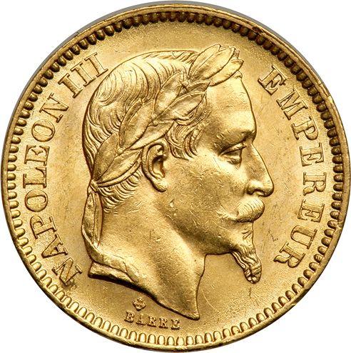 Аверс монеты - 20 франков 1864 BB "Тип 1861-1870" Страсбург - Франция, Наполеон III