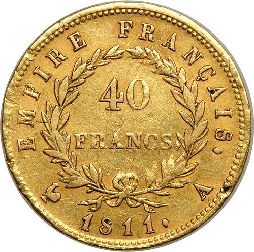 Реверс монеты - 40 франков 1811 A "Тип 1809-1813" Париж - Франция, Наполеон I