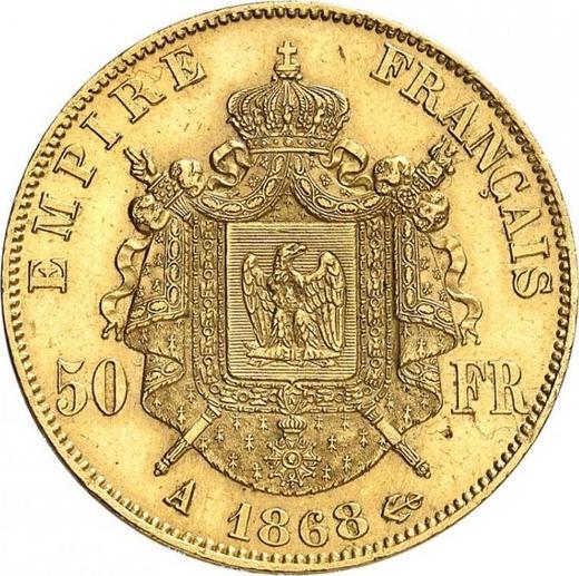 Реверс монеты - 50 франков 1868 A "Тип 1862-1868" Париж - Франция, Наполеон III
