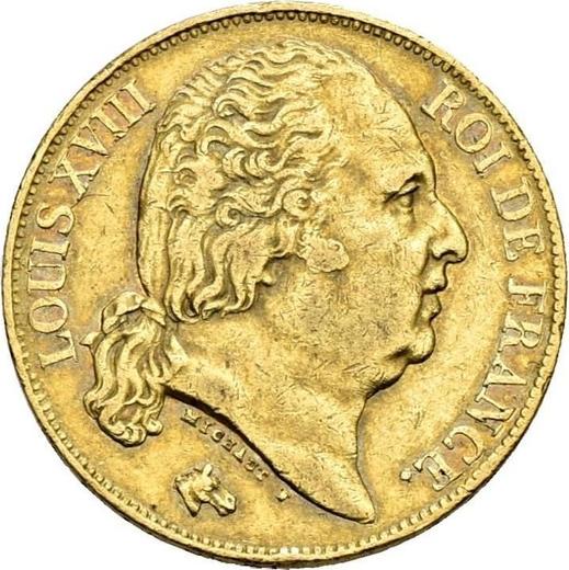 Аверс монеты - 20 франков 1816 Q "Тип 1816-1824" Перпиньян - Франция, Людовик XVIII