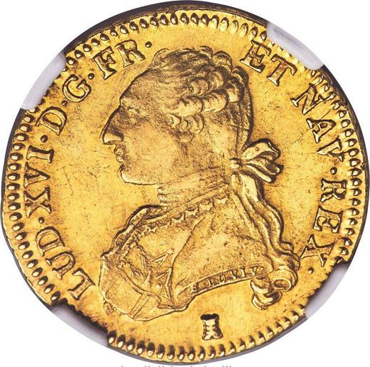 Аверс монеты - Двойной луидор 1777 T "Тип 1775-1789" Нант - Франция, Людовик XVI