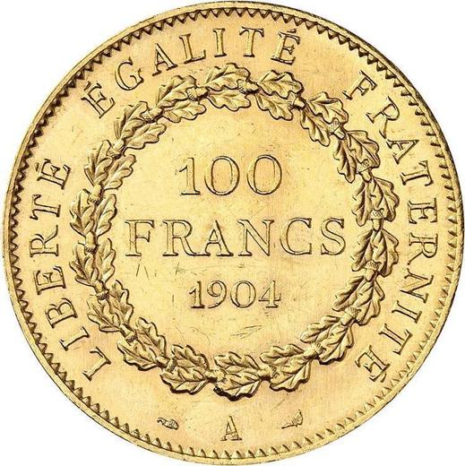 Реверс монеты - 100 франков 1904 A Париж - Франция, Третья республика
