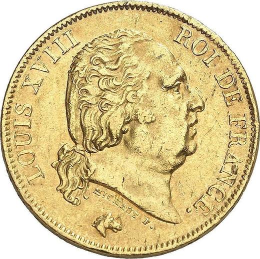 Obverse 40 Francs 1816 Q "Type 1816-1824" Perpignan - France, Louis XVIII
