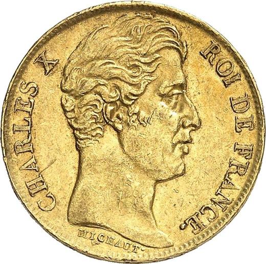 Аверс монеты - 20 франков 1829 W "Тип 1825-1830" Лилль - Франция, Карл X
