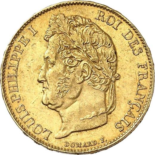 Аверс монеты - 20 франков 1837 A "Тип 1832-1848" Париж - Франция, Луи-Филипп I