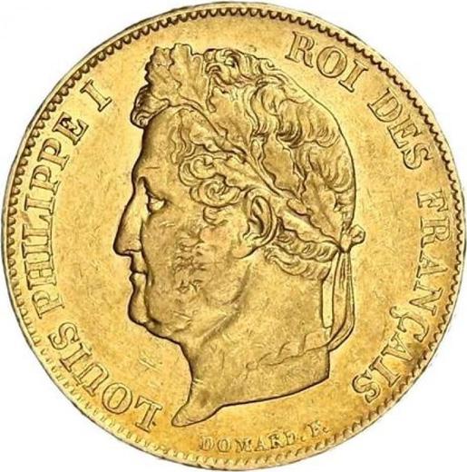 Аверс монеты - 20 франков 1834 B "Тип 1832-1848" Руан - Франция, Луи-Филипп I