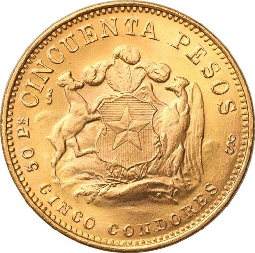 Reverse 50 Pesos 1966 So - Chile