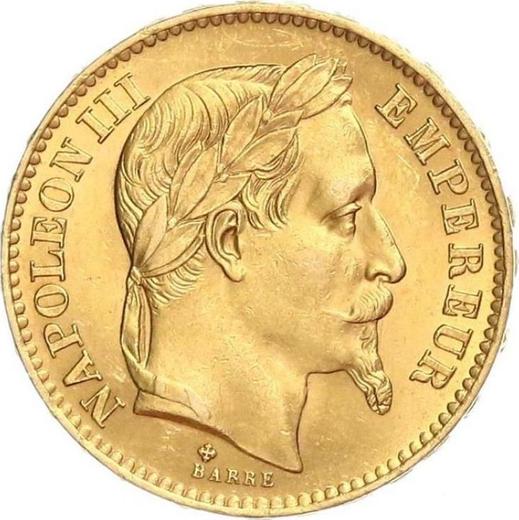 Аверс монеты - 20 франков 1868 BB "Тип 1861-1870" Страсбург - Франция, Наполеон III