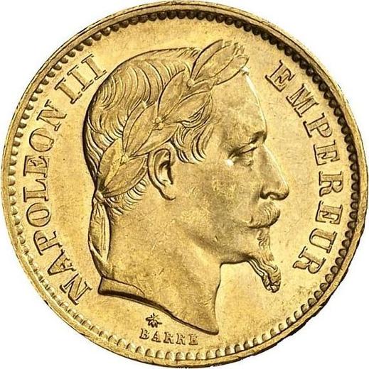 Аверс монеты - 20 франков 1867 A "Тип 1861-1870" Париж - Франция, Наполеон III