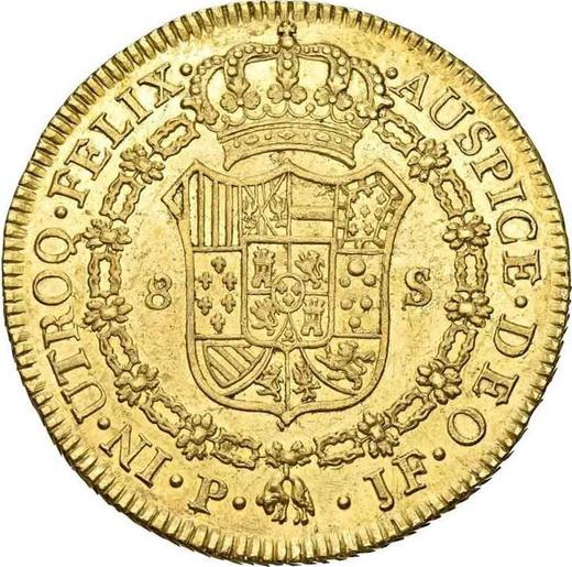 Reverse 8 Escudos 1799 P JF - Colombia