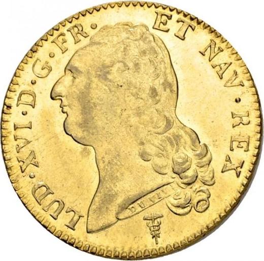 Аверс монеты - Двойной луидор 1789 K "Тип 1785-1792" Бордо - Франция, Людовик XVI