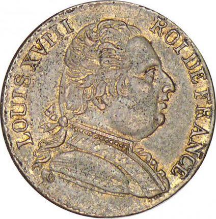 Аверс монеты - 20 франков 1815 R "Тип 1814-1815" Лондон Медь - Франция, Людовик XVIII