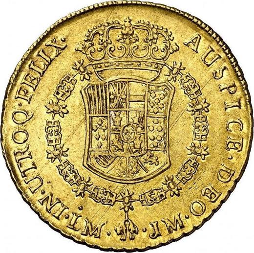 Reverse 8 Escudos 1766 LM JM - Peru