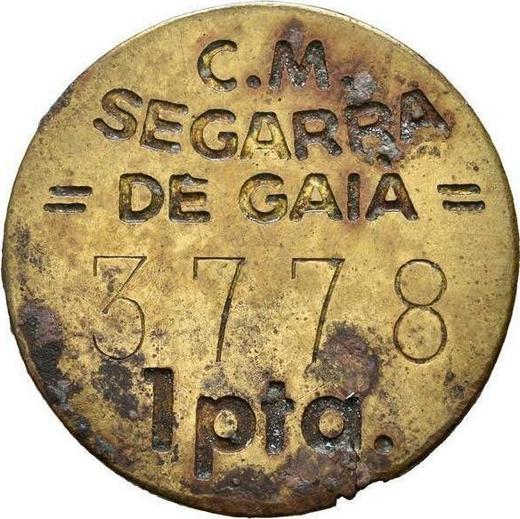 Obverse 1 Peseta no date (1936-1939) "Segarra de Gaia" Brass - Spain