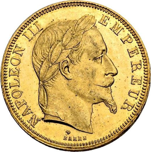 Аверс монеты - 50 франков 1867 BB "Тип 1862-1868" Страсбург - Франция, Наполеон III
