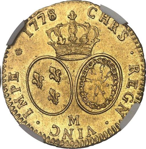 Реверс монеты - Двойной луидор 1778 M "Тип 1775-1789" Тулуза - Франция, Людовик XVI