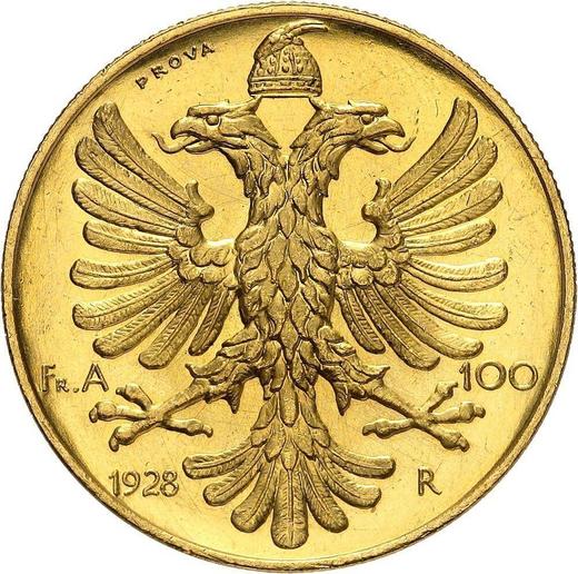 Reverse Pattern 100 Franga Ari 1928 R PROVA - Albania
