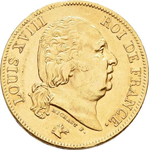 Obverse 40 Francs 1818 A "Type 1816-1824" Paris - France, Louis XVIII