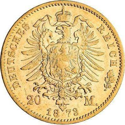 Reverse 20 Mark 1873 F "Wurtenberg" - Germany