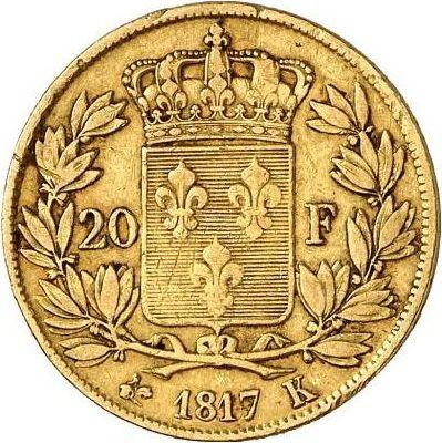 Reverse 20 Francs 1817 K Bordeaux - France