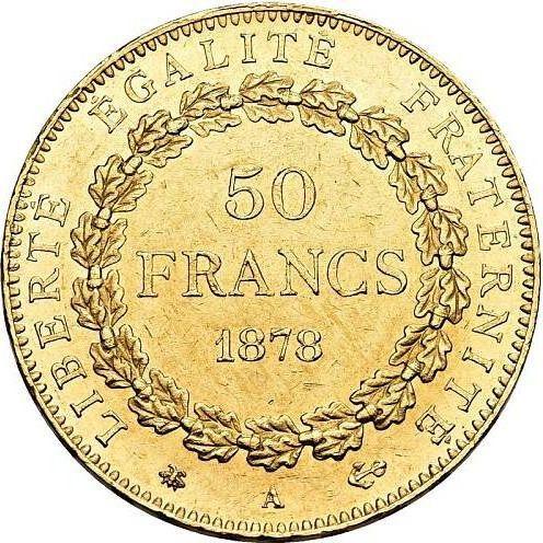 Реверс монеты - 50 франков 1878 A Париж - Франция, Третья республика