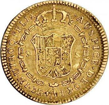 Reverse 2 Escudos 1793 IJ - Peru