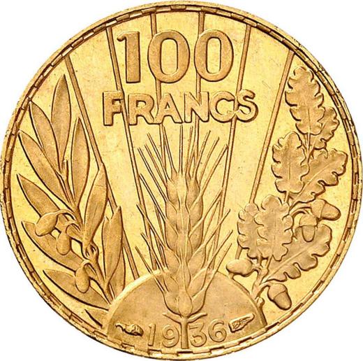 Реверс монеты - 100 франков 1936 Париж - Франция, Третья республика