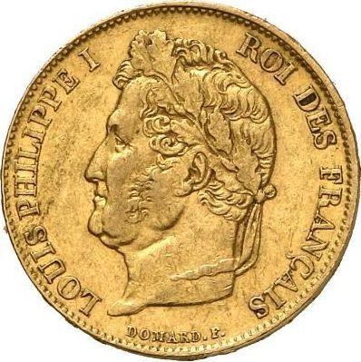 Аверс монеты - 20 франков 1833 W "Тип 1832-1848" Лилль - Франция, Луи-Филипп I