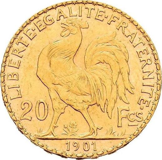Реверс монеты - 20 франков 1901 A Париж - Франция, Третья республика