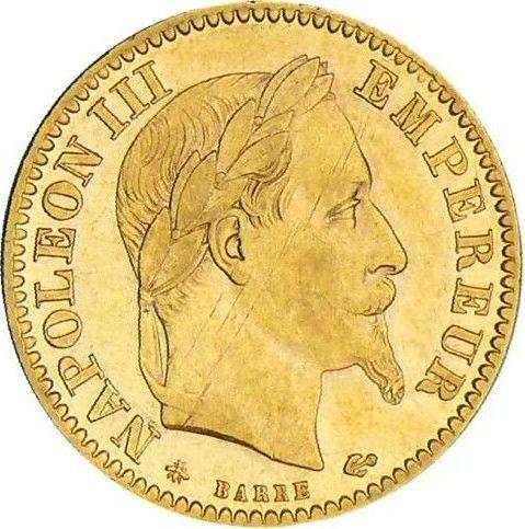 Аверс монеты - 10 франков 1864 A "Тип 1861-1868" Париж - Франция, Наполеон III