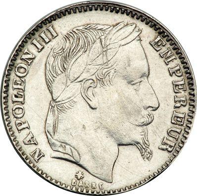 Аверс монеты - 20 франков 1867 A "Тип 1861-1870" Париж Платина - Франция, Наполеон III
