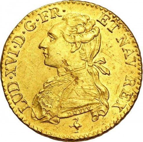 Аверс монеты - Луидор 1777 A "Тип 1774-1785" Париж - Франция, Людовик XVI