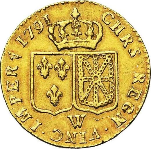 Реверс монеты - Луидор 1791 W "Тип 1785-1792" Лилль - Франция, Людовик XVI