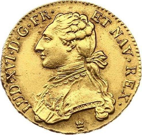 Аверс монеты - Двойной луидор 1777 I "Тип 1775-1789" Лимож - Франция, Людовик XVI