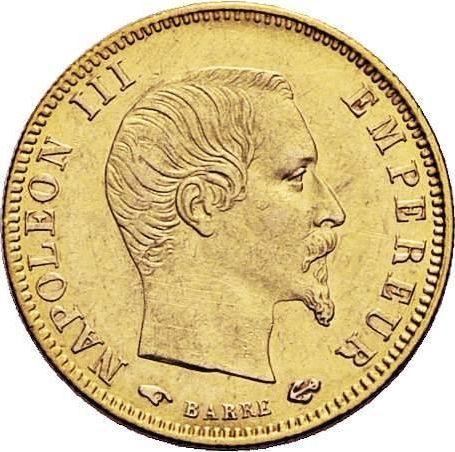 Аверс монеты - 5 франков 1858 A "Тип 1855-1860" Париж - Франция, Наполеон III