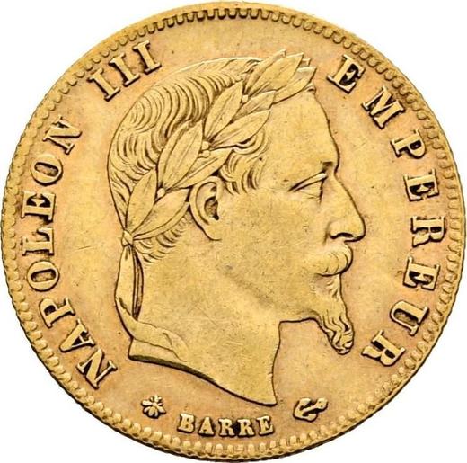 Аверс монеты - 5 франков 1862 A "Тип 1862-1869" Париж - Франция, Наполеон III