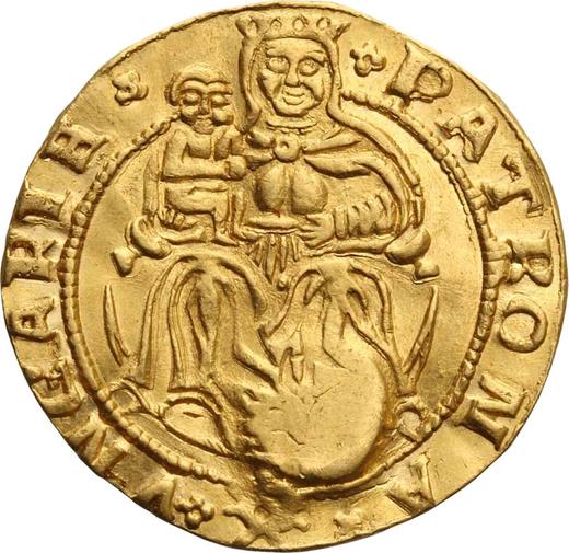 Реверс монеты - Дукат 1577 "Осада Гданьска" Надчекан - Польша