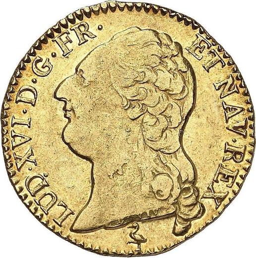 Аверс монеты - Луидор 1790 A "Тип 1785-1792" Париж - Франция, Людовик XVI