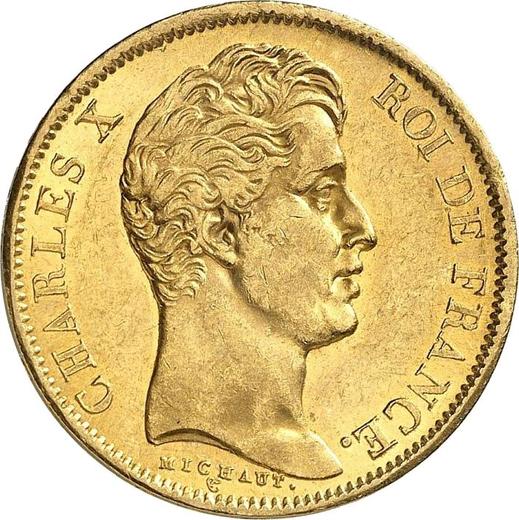Аверс монеты - 40 франков 1828 A Париж - Франция, Карл X