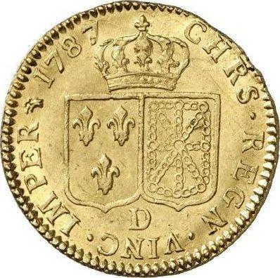 Реверс монеты - Луидор 1787 D "Тип 1785-1792" Лион - Франция, Людовик XVI