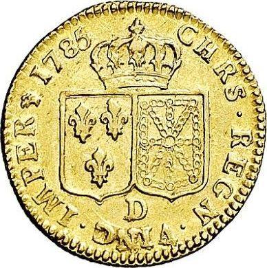 Реверс монеты - Луидор 1785 D "Тип 1785-1792" Лион - Франция, Людовик XVI