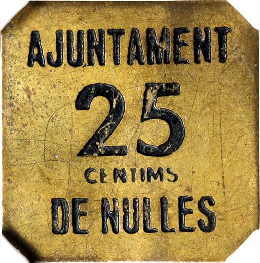 Obverse 25 Céntimos no date (1936-1939) "Nulles" - Spain