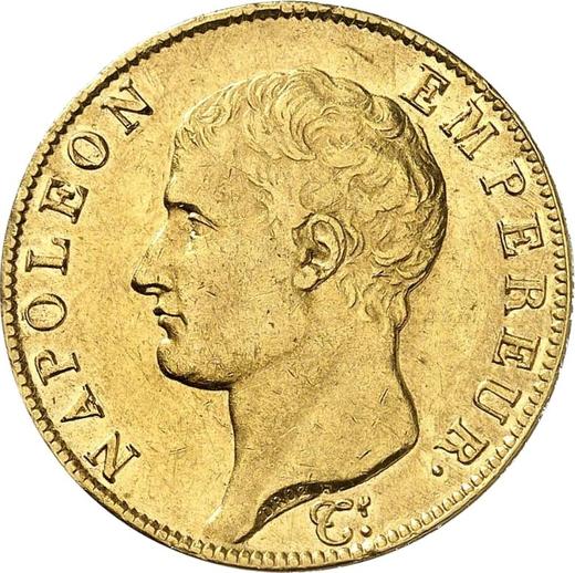 Аверс монеты - 40 франков AN 14 (1805-1806) W Лилль - Франция, Наполеон I