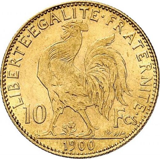 Реверс монеты - 10 франков 1900 Париж - Франция, Третья республика