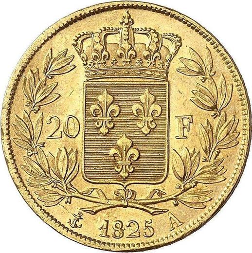 Реверс монеты - 20 франков 1825 A "Тип 1825-1830" Париж - Франция, Карл X