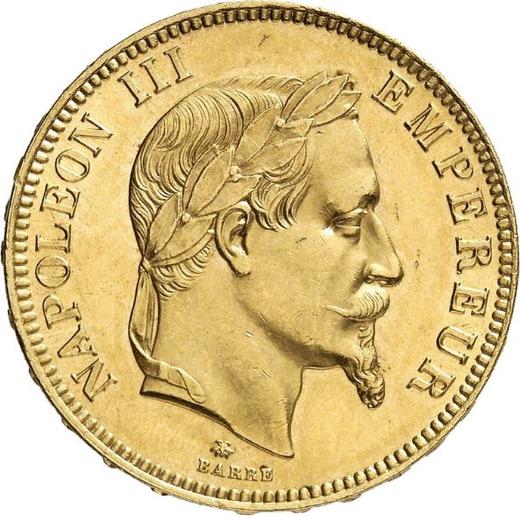 Аверс монеты - 100 франков 1865 A Париж - Франция, Наполеон III